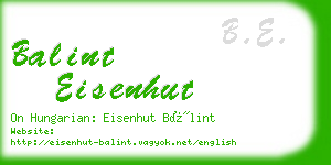 balint eisenhut business card